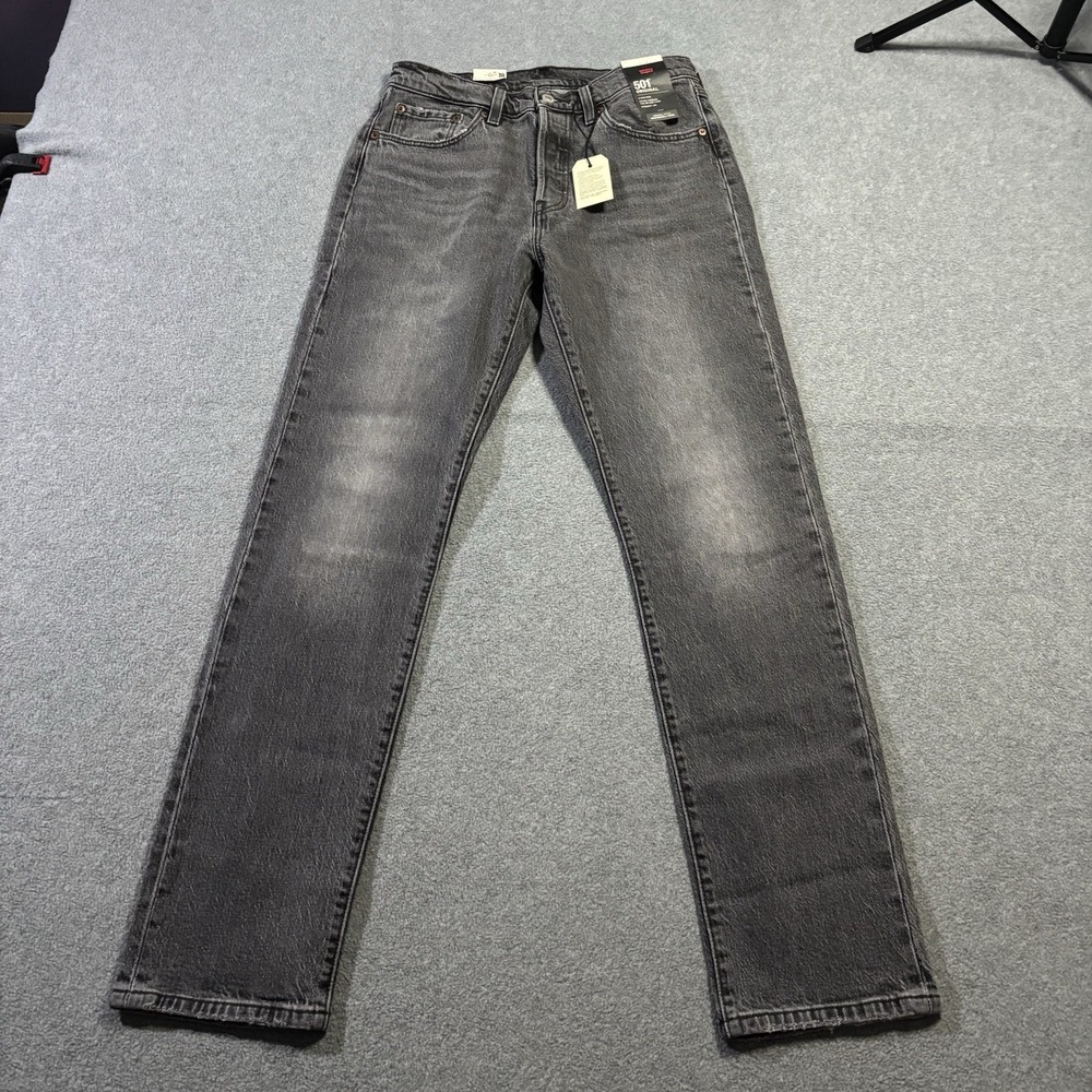 NWT Levis Premium 501 Women High Rise Straight Jeans Grey W28 L32 Button Fly